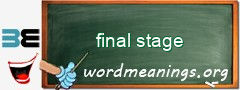 WordMeaning blackboard for final stage